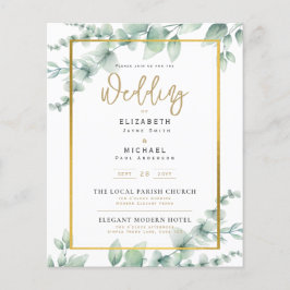 Flyer Proyecto de presupuesto de la invitación a la boda