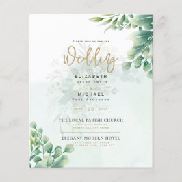 Flyer Proyecto de presupuesto de la invitación a la boda
