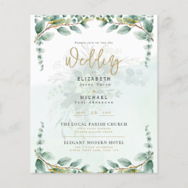 Flyer Proyecto de presupuesto de la invitación a la boda