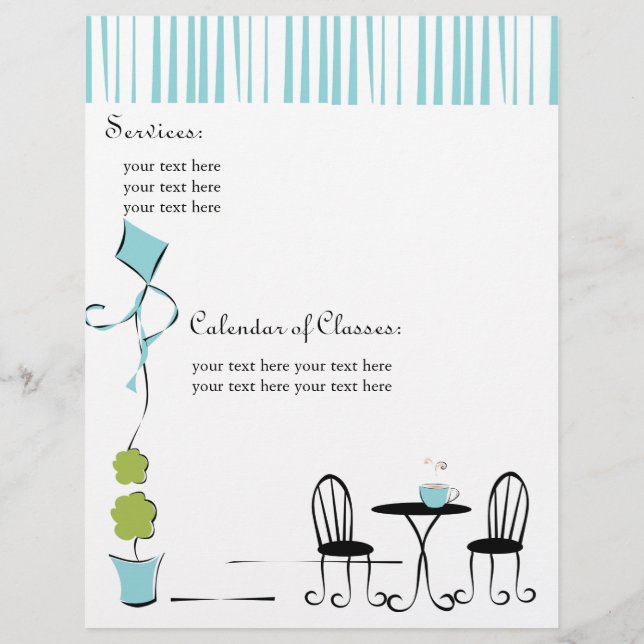 Flyer Puerta azul suave del bonito (Atrás)