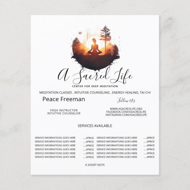 Flyer Puerta Dorada | Meditación al Atardecer (Frente)