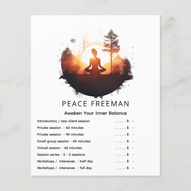 Flyer Puerta Dorada | Meditación al Atardecer (Frente)