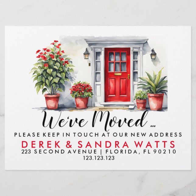 Flyer puerta roja puerta delantera Cambio de dirección q (Frente)