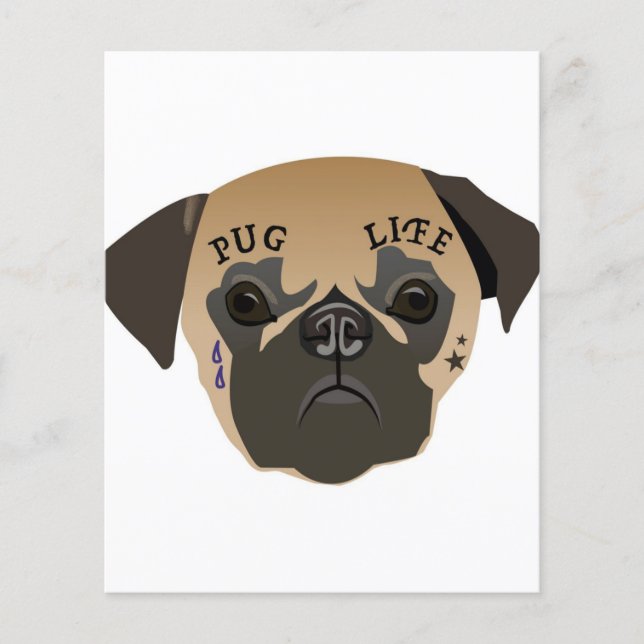 Flyer Pug Lovers | Vida útil de cute pug (Frente)