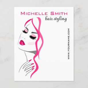 Flyer Pulsaciones Manicure Hair Chica Rosa Belleza Brand