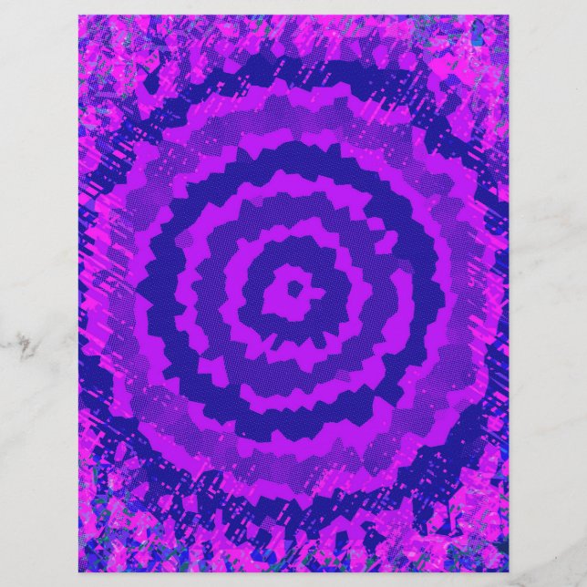 Flyer Purple Abstract Flower Bulk Scrapbook Paper Pages (Frente)