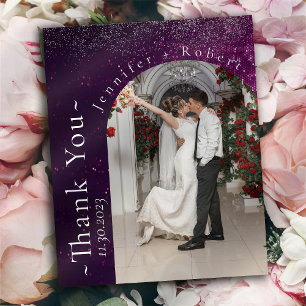 Flyer Purple Sparkly Budget Boda Gracias tarjetas
