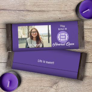 Flyer Púrpura personalizada DIY Photo Candy Bar Wrapper