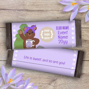 Flyer Púrpura Personalizada, Teddy Bear Candy Bar Wrappe