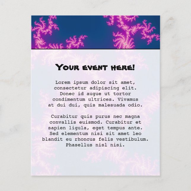 Flyer Púrpura Swirl - Arte Fractal (Frente)