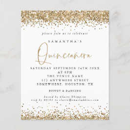 Flyer PURPURINA de Oro de PAPER Quinceañera 15ª fiesta d