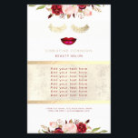 Flyer purpurina de oro falso azota salón de belleza<br><div class="desc">folletos de maquillaje artista</div>