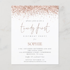 Flyer PURPURINA de oro Rosa PAPER Invitación a 21º Fiest