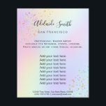 Flyer purpurina de rainbow FAUX<br><div class="desc">volante de artista profesional de maquillaje en salón de belleza</div>