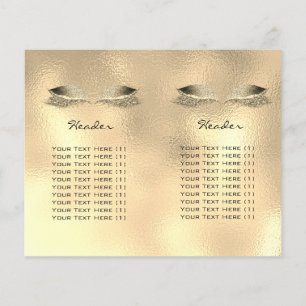 Flyer Purpurina de vidrio de oro Makeup Leaflet de Preci