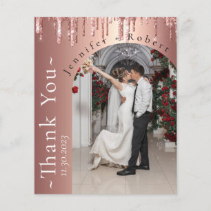 Flyer Purpurina Dris Foto Boda de presupuesto Gracias ta