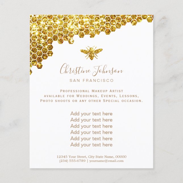 Flyer purpurina falso de abejas (Frente)