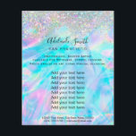 Flyer PURPURINA falso de FAUX holográfico<br><div class="desc">volante de artista profesional de maquillaje en salón de belleza</div>