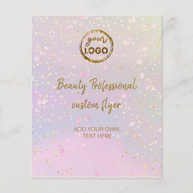 Flyer purpurina falso de su logotipo (Frente)