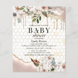 Flyer PURPURINA Floral de PRESUPUESTO Drin Marble Baby S