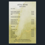 Flyer Purpurina Gold de acuarela moderna<br><div class="desc">Moderno,  Acuarela,  Volante Purpurina Dorado. en ambos lados. Diseñado para diseñadores,  estilistas,  salones,  peluqueros y maquilladores,  uñas y artistas de Lash,  centro de bienestar y más.</div>