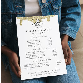 Flyer Purpurina Holográfico Firma moderna Glam Gold