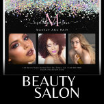 Flyer Purpurina holográfico maquillaje artista foto negr<br><div class="desc">Purpurina holográfico maquillaje artista foto volador negro</div>