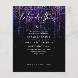 Flyer Purpurina morado del Boda de presupuesto superbajo