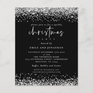 Flyer PURPURINA PAPER Navidades  Fiesta Invitación negra