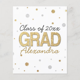 Flyer Purpurina Relieve metalizado dorado Confetti Perso