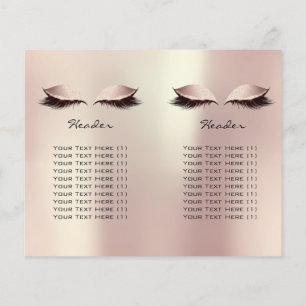 Flyer Purpurina Rosa Dorado Makeup Ojos Lash Préstamo