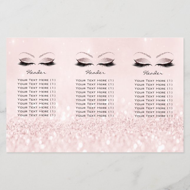 Flyer Purpurina rosa Makeup Ojos Lanteo DL 3 Prospecto (Atrás)