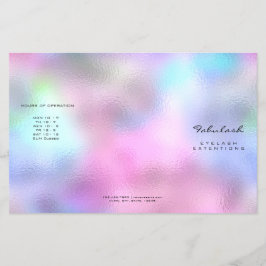 Flyer Purpurina rosa maquillaje Lash Holographic Blue