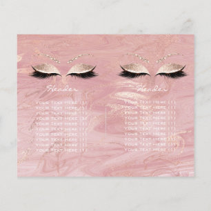 Flyer Purpurina Rosa Maquillaje Precios de Lash Ojo Leaf