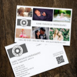 Flyer QR para el fotógrafo profesional del grupo de logo<br><div class="desc">Folleto de marketing para un fotógrafo profesional personalizado con sus fotos,  logotipos,  información de contacto,  texto personalizado y código QR.</div>