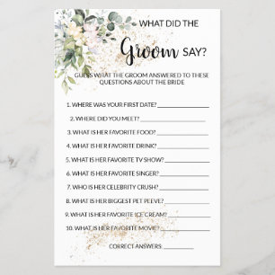 Flyer Qué dicen los Groom del juego de las hierbas y la 