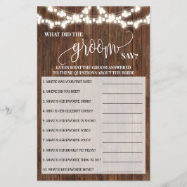 Flyer ¿Qué dijo Groom Groom sobre la tarjeta de juego de