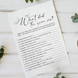 Flyer ¿Qué diría el novio? Juego de ducha de novia moder
