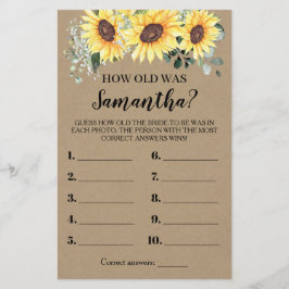 Flyer ¿Qué Edad Tenía La Tarjeta De Juego De Los Girasol