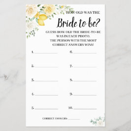 Flyer ¿Qué edad tenía la tarjeta de juego Lemons & Rosas