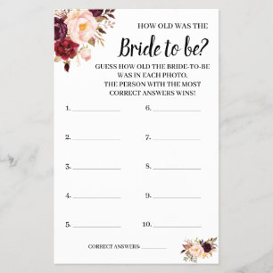 Flyer Qué edad tenía la tarjeta de juego Marsala Flowers