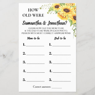 Flyer ¿ Qué edad tenían ? Tarjeta de juego bilingüe para