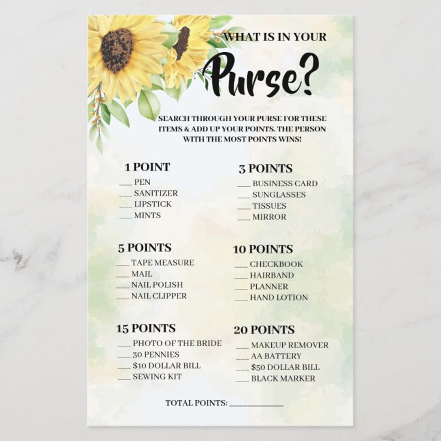 Flyer ¿Qué hay en la tarjeta de juego Depósito Sunflower (Frente)