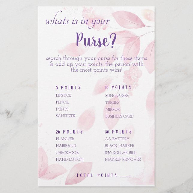 Flyer ¿Qué hay en la tarjeta de tu bolso? (Frente)