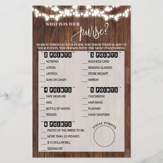 Flyer ¿Qué hay en tu bolso? (Frente)