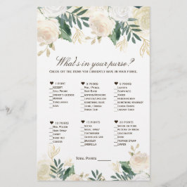 Flyer ¿Qué hay en tu bolso? Jugador de ducha de novia im
