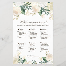 Flyer ¿Qué hay en tu bolso? Jugador de ducha de novia im