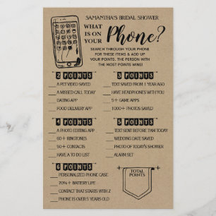 Flyer ¿Qué hay en tu juego de ducha de novias rusticas?