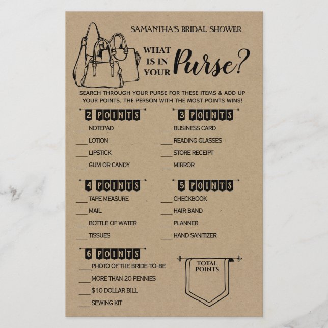 Flyer ¿Qué hay en tu juego de ducha de novias rusticas? (Frente)