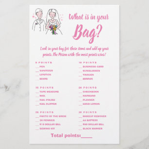 Flyer ¿Qué hay en tu tarjeta de juego Bag Shower? Amor r